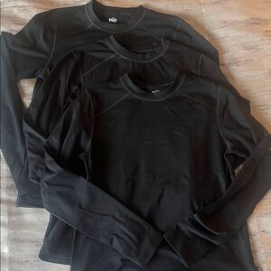Set of three REI midweight base layer crew neck long sleeved shirts